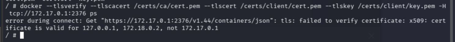cert valid for IP 172.18.0.2